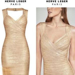 Herve Ledger cap sleeve foil bandage gorgeous dress!